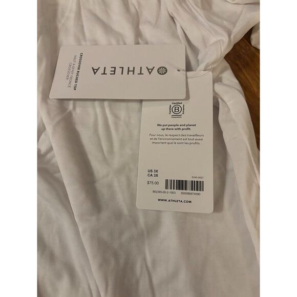 Athleta All Around Ruched (Brown) & Crossover Ruched Top (White) LOT OF‎ 2 Sz 3X - Picture 8 of 12